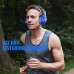 Bluetooth Headphones Over Ear,KVIDIO 55 Hours Playtime Wireless Headphones with Microphone,Foldable Lightweight Headset with Deep Bass,HiFi Stereo Sound for Travel Work Laptop PC Cellphone (Blue)