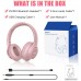 Bluetooth Headphones Over Ear,KVIDIO 55 Hours Playtime Wireless Headphones with Microphone,Foldable Lightweight Headset with Deep Bass,HiFi Stereo Sound for Travel Work Laptop PC Cellphone (Blue)