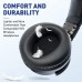 Tapela E7 Pro Wireless Active Noise Cancelling Headphones, Over Ear Bluetooth Headphones with Microphone/Deep Bass, Comfortable Protein Ear Cups, 28H Playtime for Travel, Home Office - Titanium Black