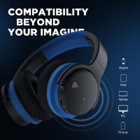 PurelySound E7 Active Noise Cancelling Headphones, Wireless Over Ear Bluetooth Headphones, 20H Playtime, Rich Deep Bass, Comfortable - Black