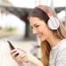 Delton Chroma Wired Headphones with Microphone, Wired On-Ear Headphones with in-Line Mic - 3.5MM Jack, Foldable, Lightweight for iOS and Android Smartphones, Laptops, PC, MP3 (Chroma Rose Gold)