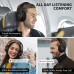 Bluetooth Headphones Over Ear,KVIDIO 55 Hours Playtime Wireless Headphones with Microphone,Foldable Lightweight Headset with Deep Bass,HiFi Stereo Sound for Travel Work Laptop PC Cellphone (Blue)